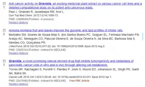 Studies on Graviola from the website www.PubMed.Gov. 