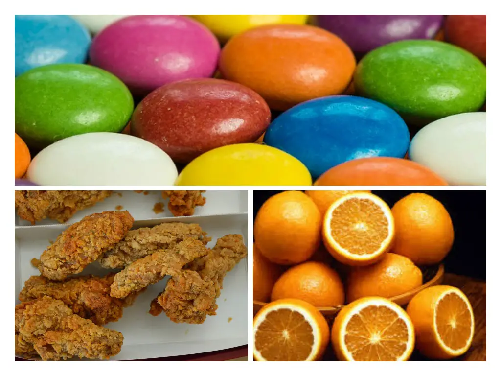 Candies and even oranges and food items with MSG (like fried chicken) are among hyperactivity triggers. 