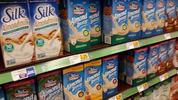 Most almond milks contain very little actual almonds according to one industry insider. Many also contain carrageenan to add to the drink's thickness which has been linked to digestive problems and more.