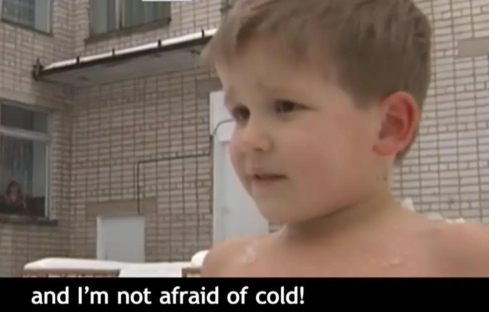Siberian kids ice baths