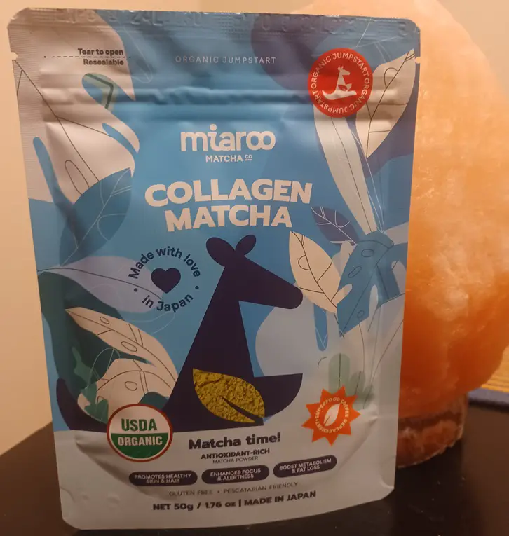 Matcha from Miaroo is thick, flavorful and healthy. Organic ingredients too with Collagen and other freebies. 