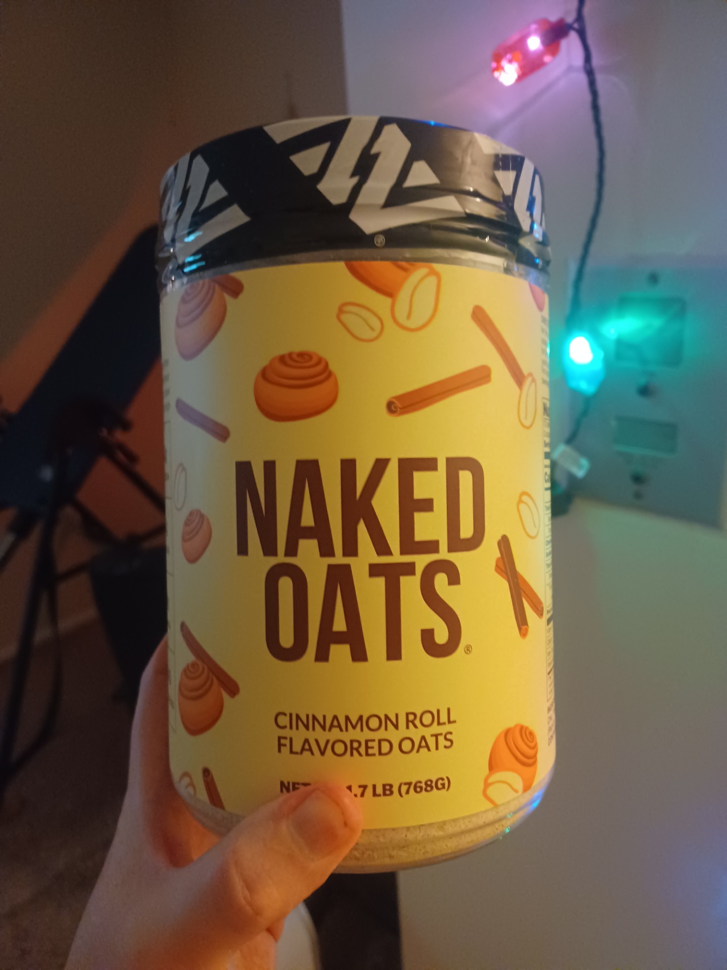 Naked Oats grass fed whey protein product. 