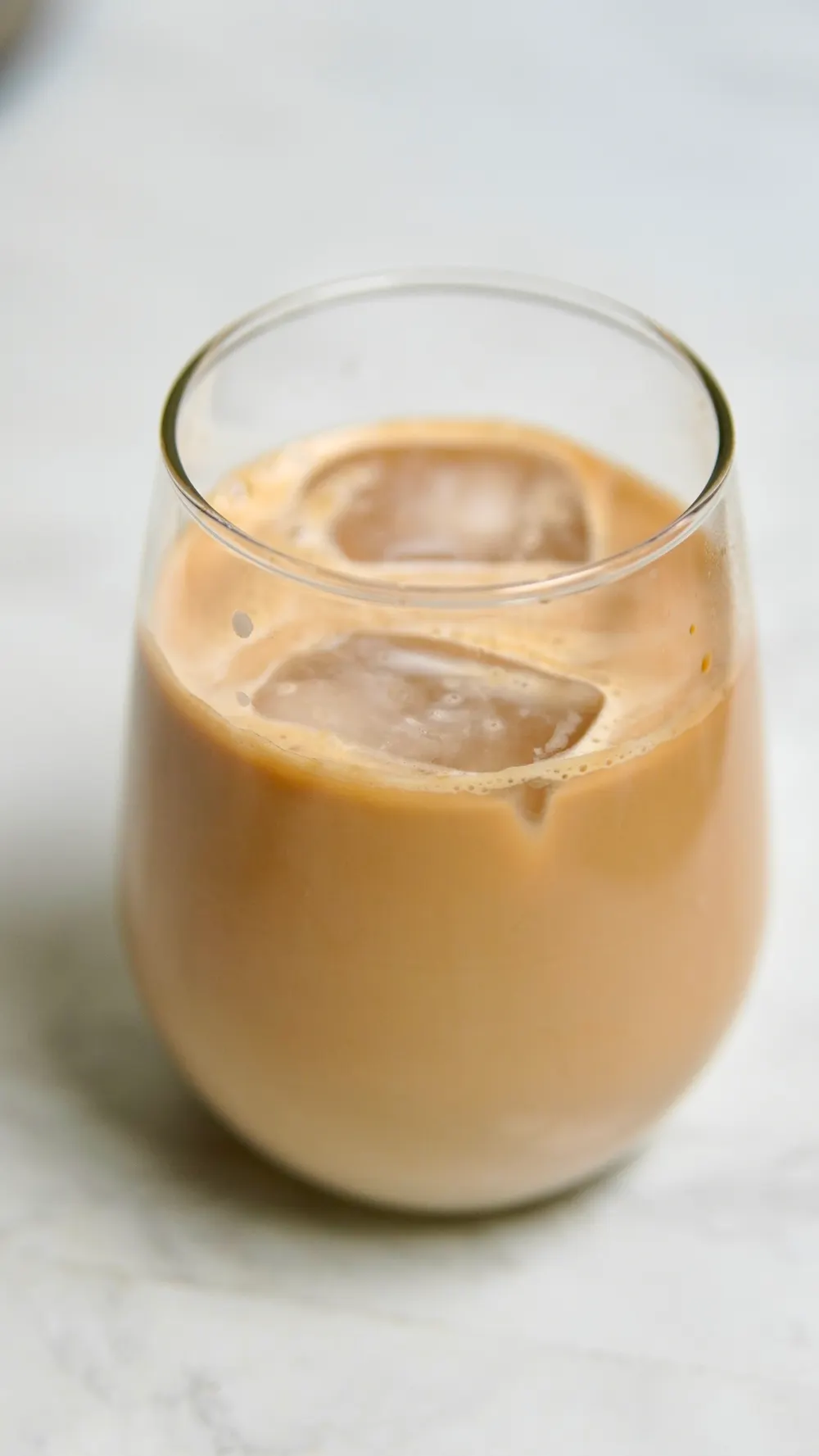 Iced latte in a glass