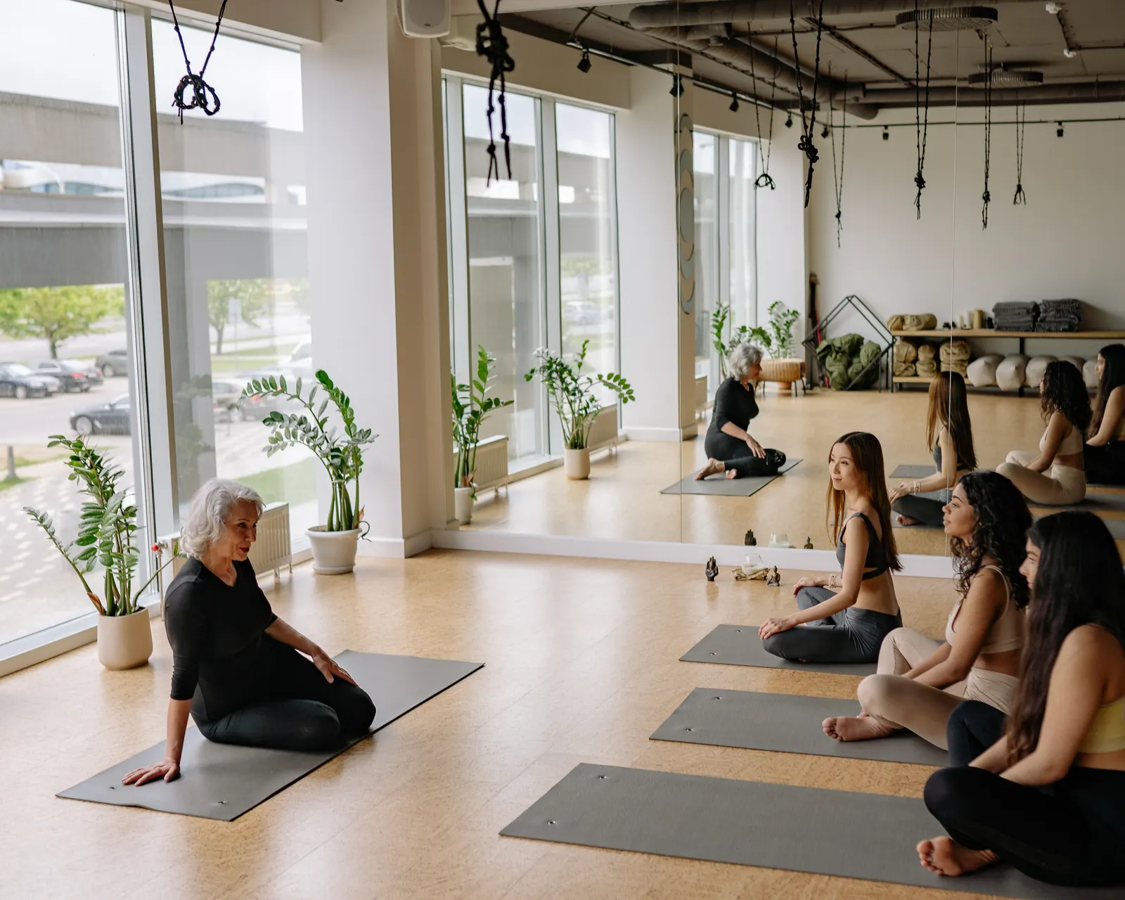 Students practicing in the studio