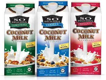 The So Delicious company offers many non-GMO dairy-free milks and desserts.