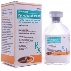 Cyclophosphamide, a cancer drug. 