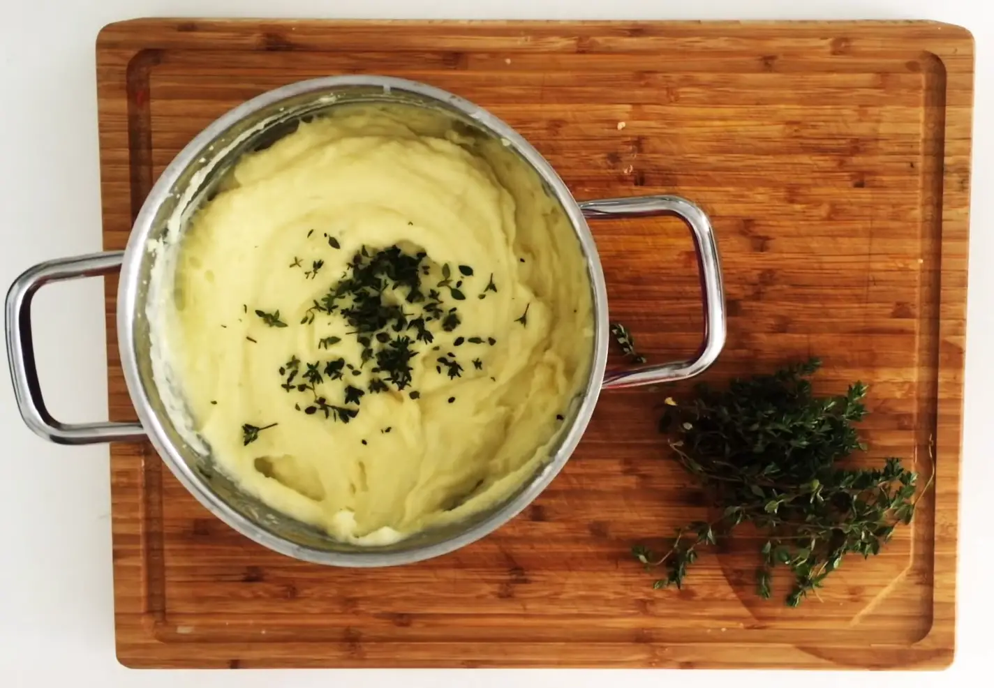 garlic thyme mashed potatoes pure food recipe