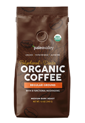 Paleo Valley makes an incredible organic coffee that is infused with the extracts of eight different organic mushrooms. 