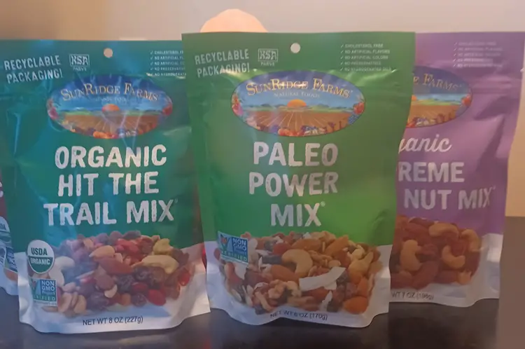 Organic snack mixes from SunRidge Farms. 