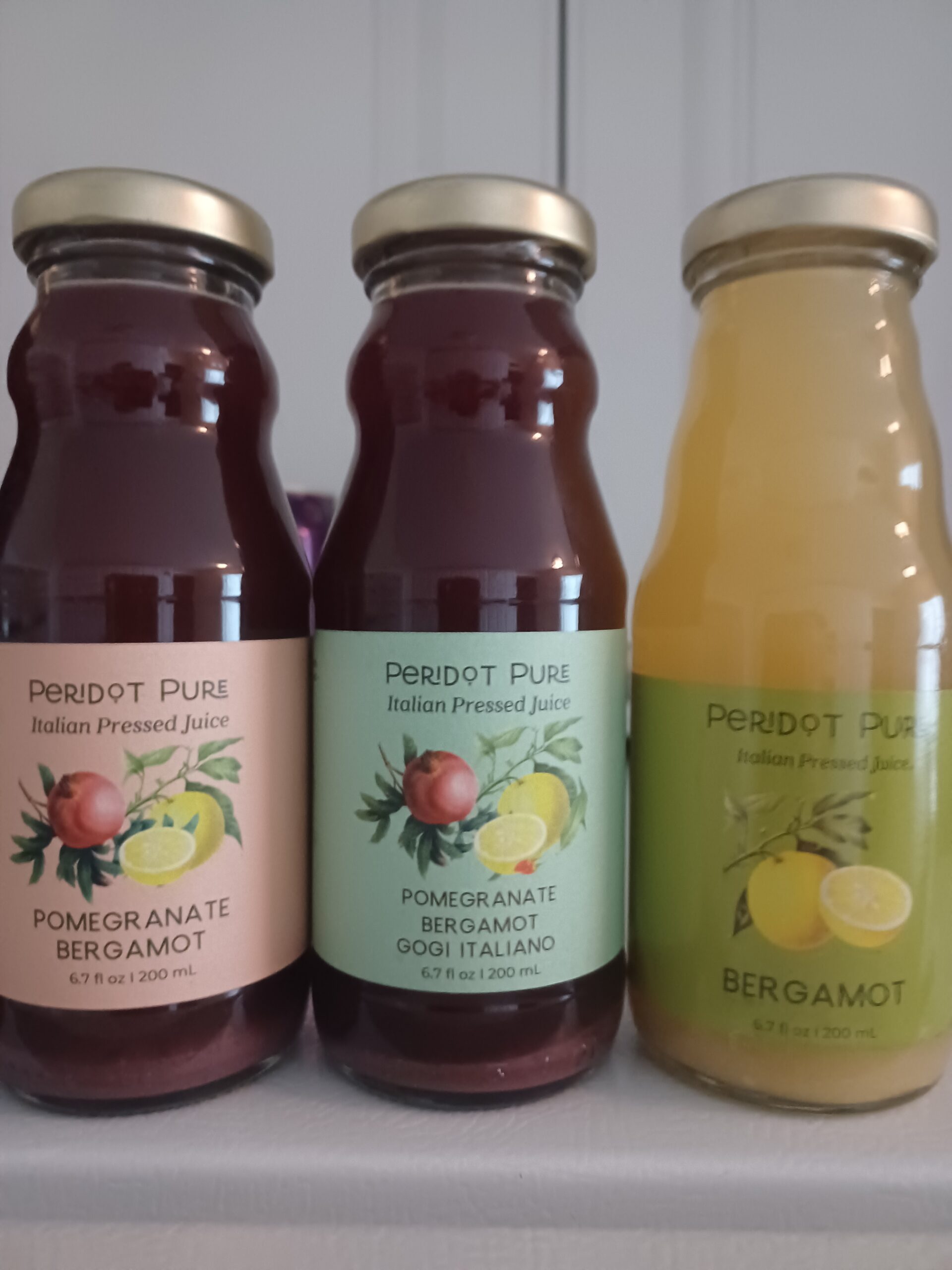 Peridot Pure makes organic Italian juices. 