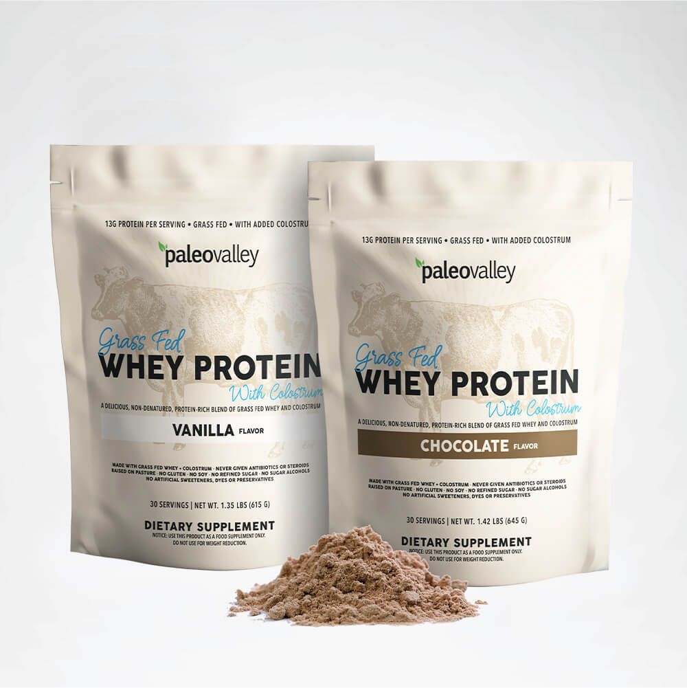 Whey protein from Paleo Valley.