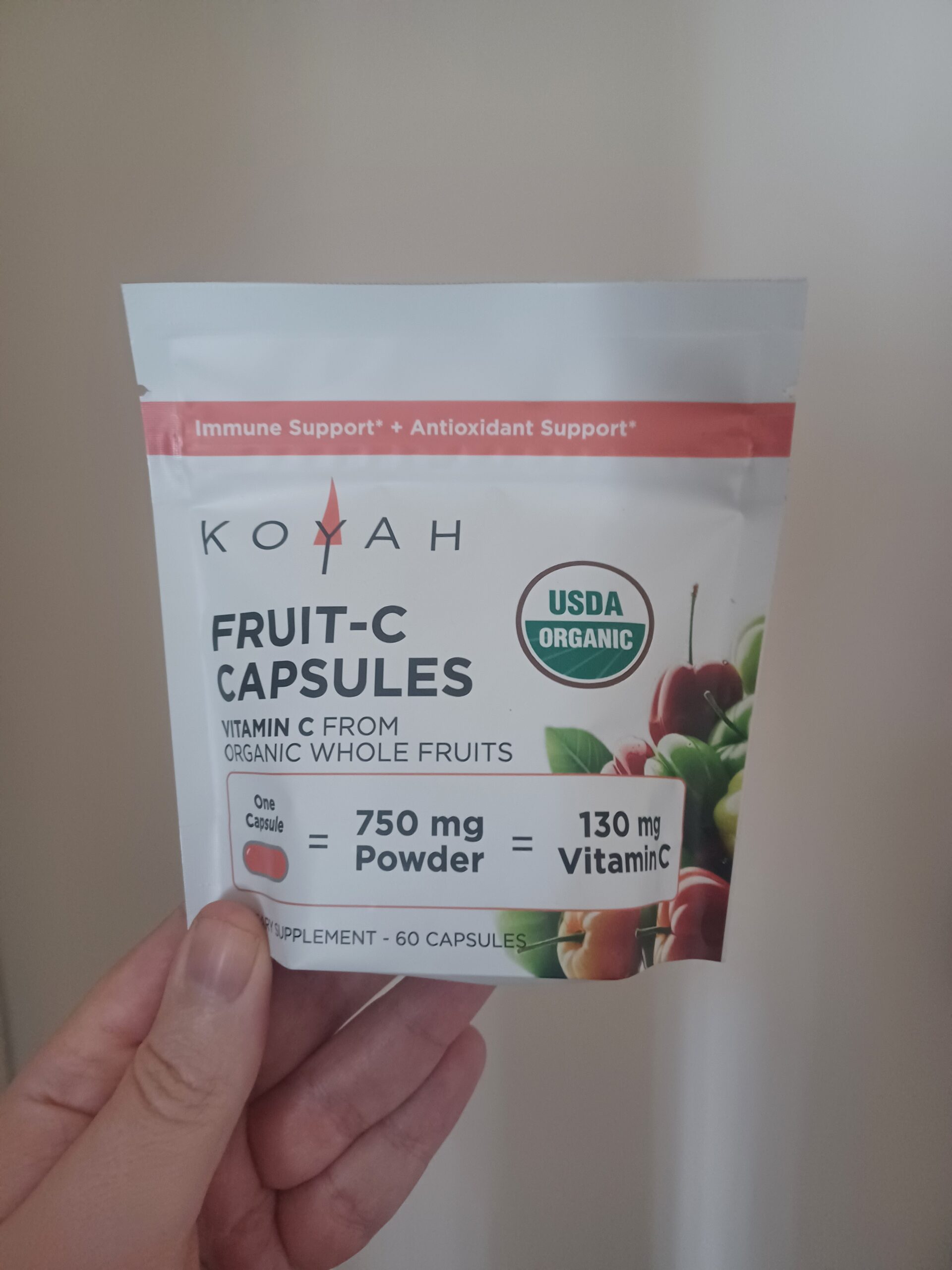 Koyah Organic Fruit-C Capsules.